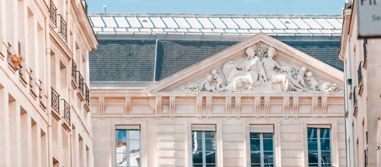 Classical facade in a European business quarter